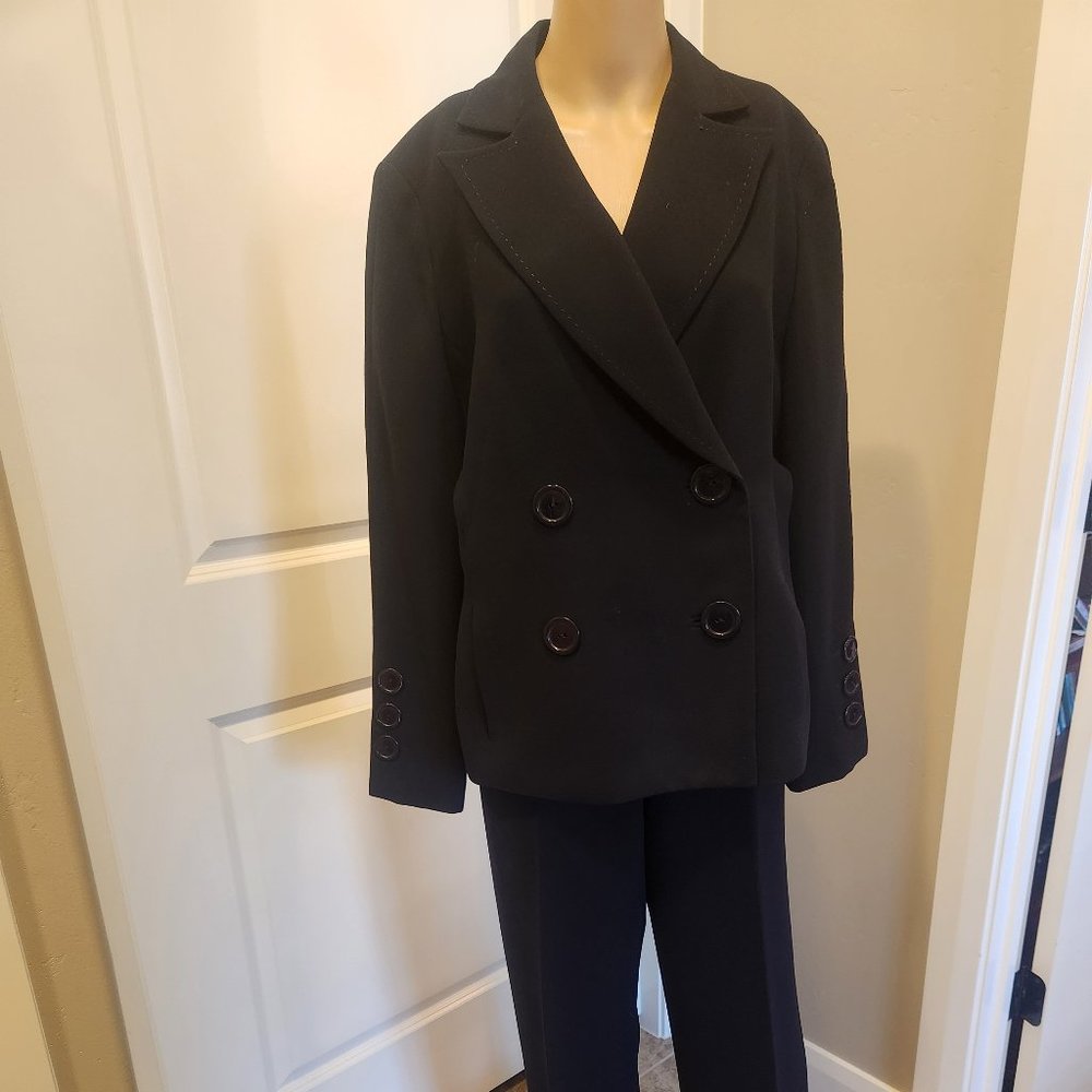 Larry Levine Navy Double Breasted Pantsuit - Sz 12